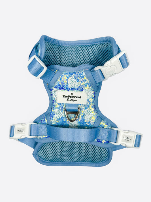 The Sassy in Sequins - Baby Blue Adventure Paws Harness
