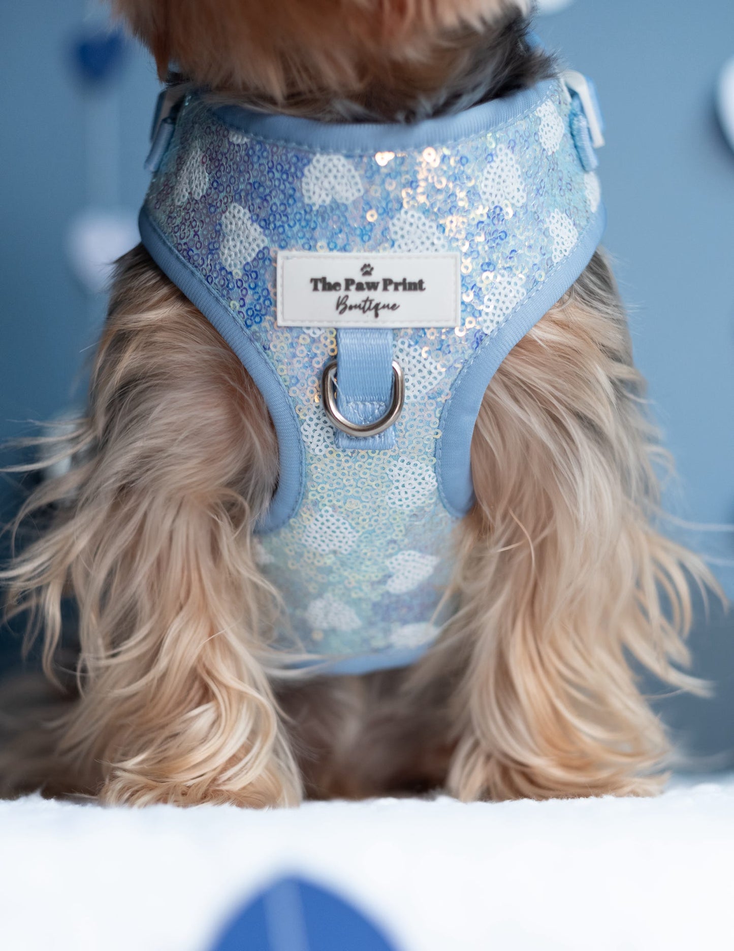 The Sassy in Sequins - Baby Blue Adjustable Harness