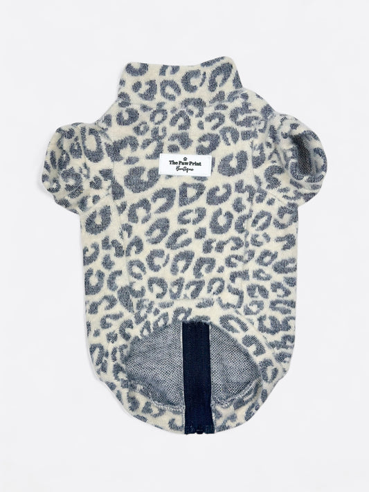 The Grey & Glittery Leopard Print Teddy Fleece