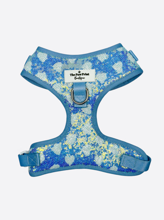 The Sassy in Sequins - Baby Blue Adjustable Harness