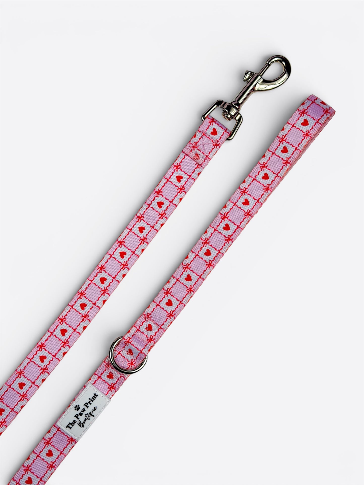 Pink Chequered Hearts Lead