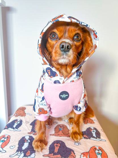The Cavalier Dog Hoodie - Baby Pink