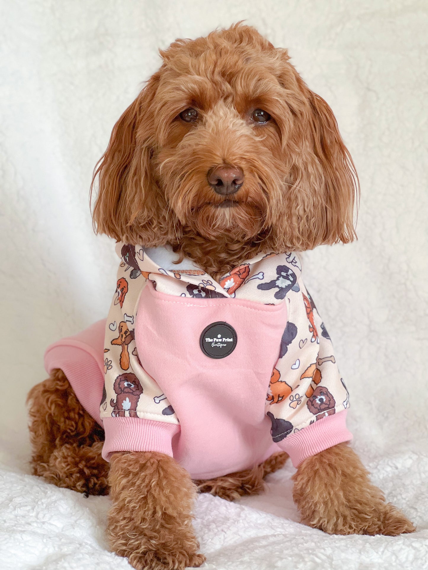 The Poodles & Doodles Dog Hoodie - Baby Pink