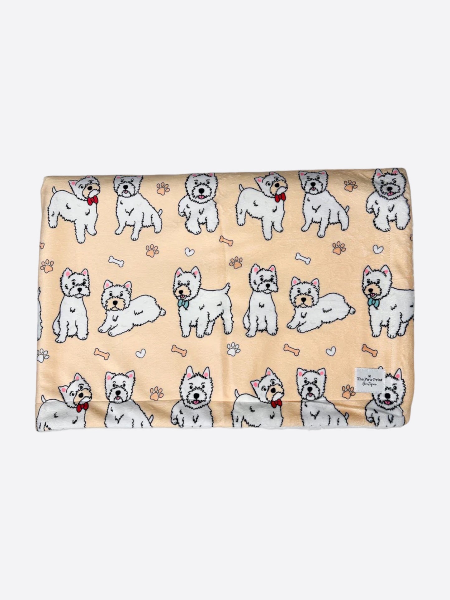 The Westie Dog Blanket - Beige