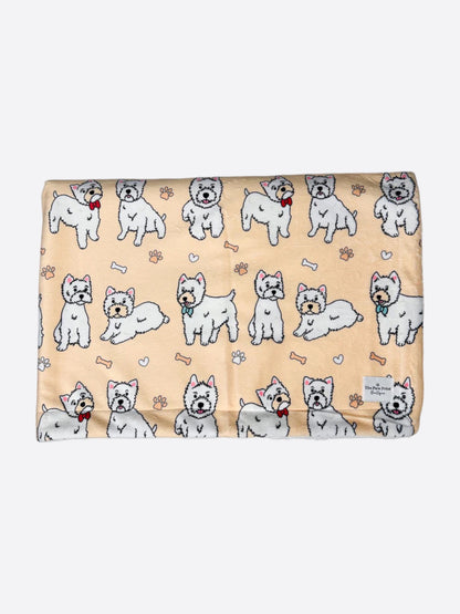 The Westie Dog Blanket - Beige