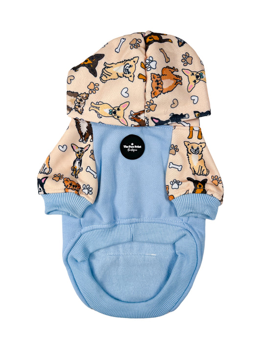 The Chihuahua Dog Hoodie - Baby Blue
