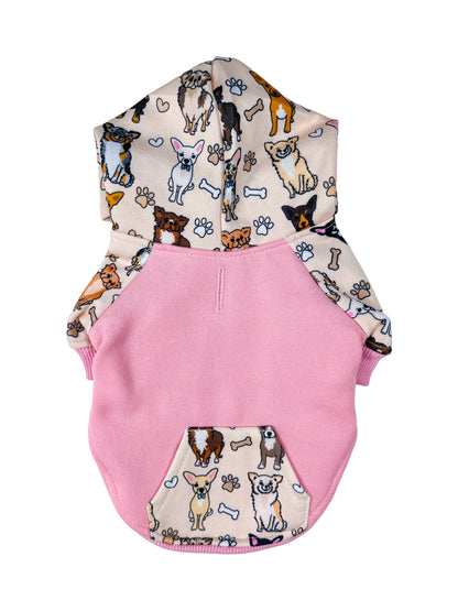 The Chihuahua Dog Hoodie - Baby Pink