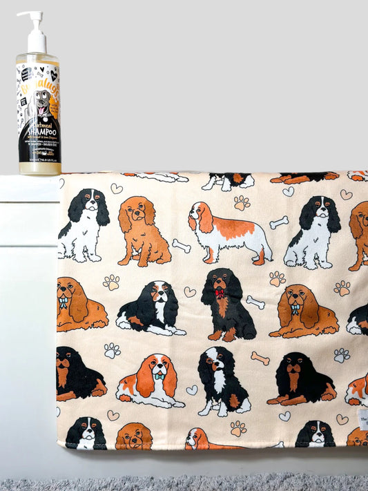 The Cavalier Dog Towel - Beige