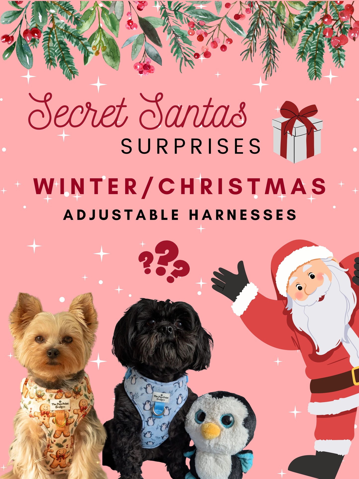 Secret Santas Surprise Winter/Christmas Harness - (Adjustable Style)