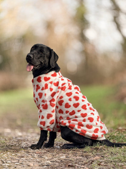The Love Hearts Fluffy & Fabulous Fleece - Red & White
