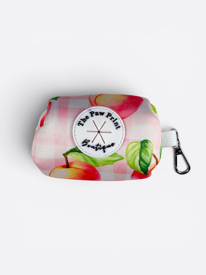 Peach Gingham Poo Bag Holder