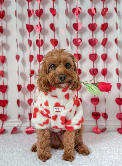 The Love Hearts Fluffy & Fabulous Fleece - Red & White