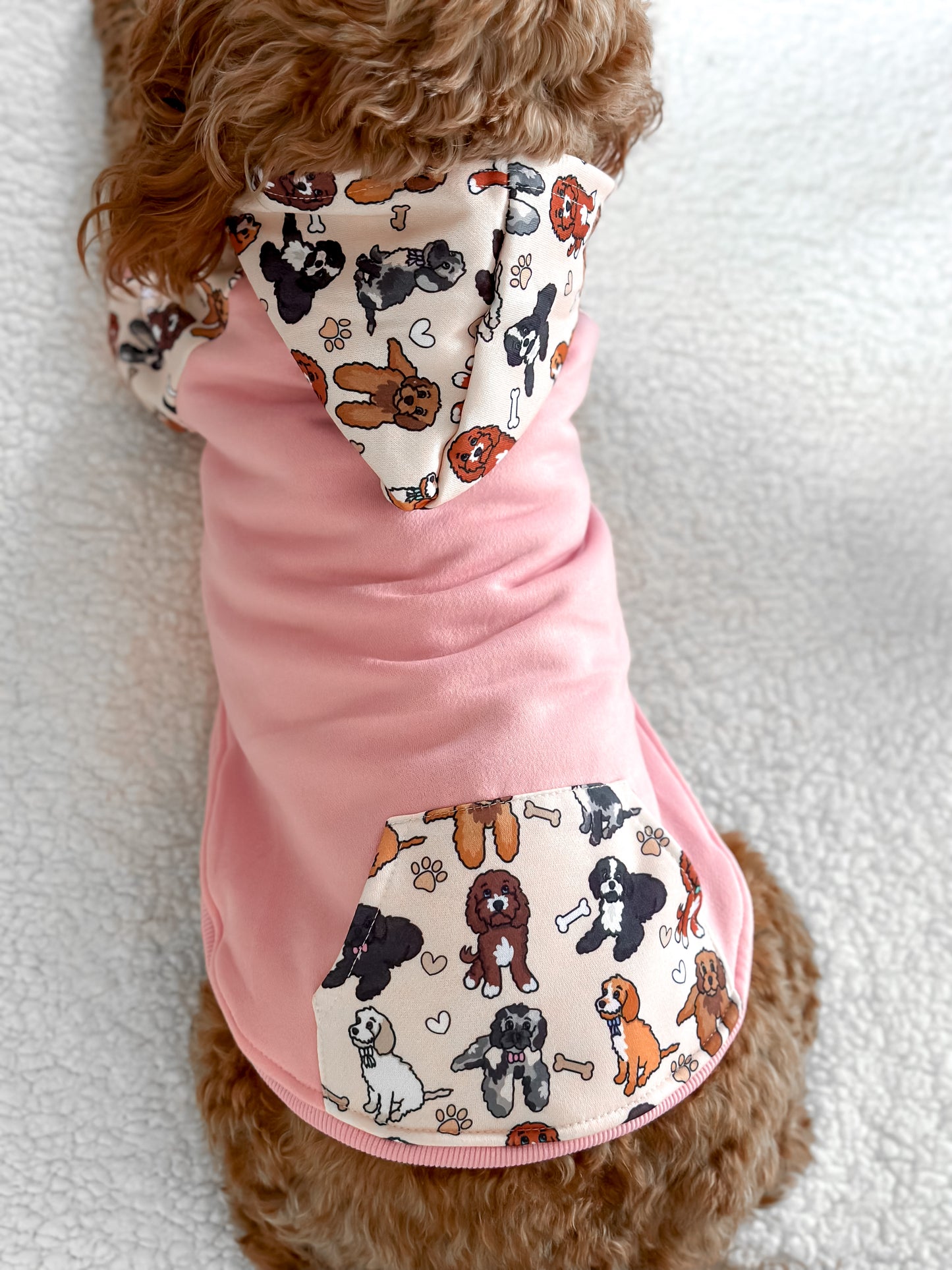 The Poodles & Doodles Dog Hoodie - Baby Pink
