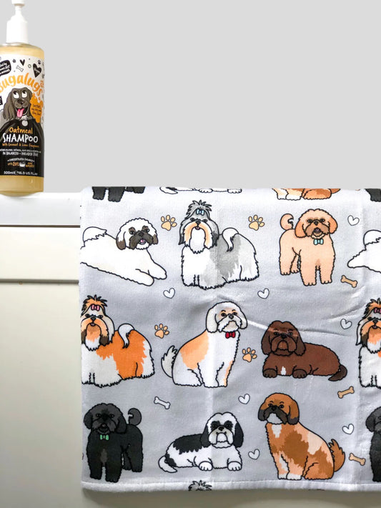 The Shih Tzu Dog Towel - Grey