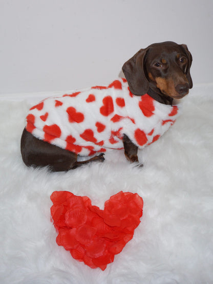The Love Hearts Fluffy & Fabulous Fleece - Red & White