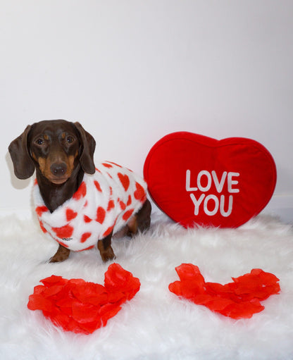 The Love Hearts Fluffy & Fabulous Fleece - Red & White