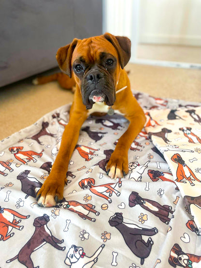 The Boxer Dog Blanket - Grey