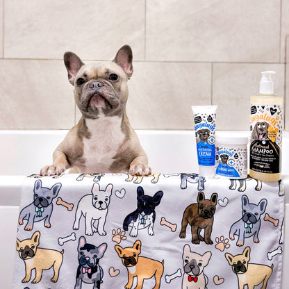 The French Bulldog Dog Towel - Grey