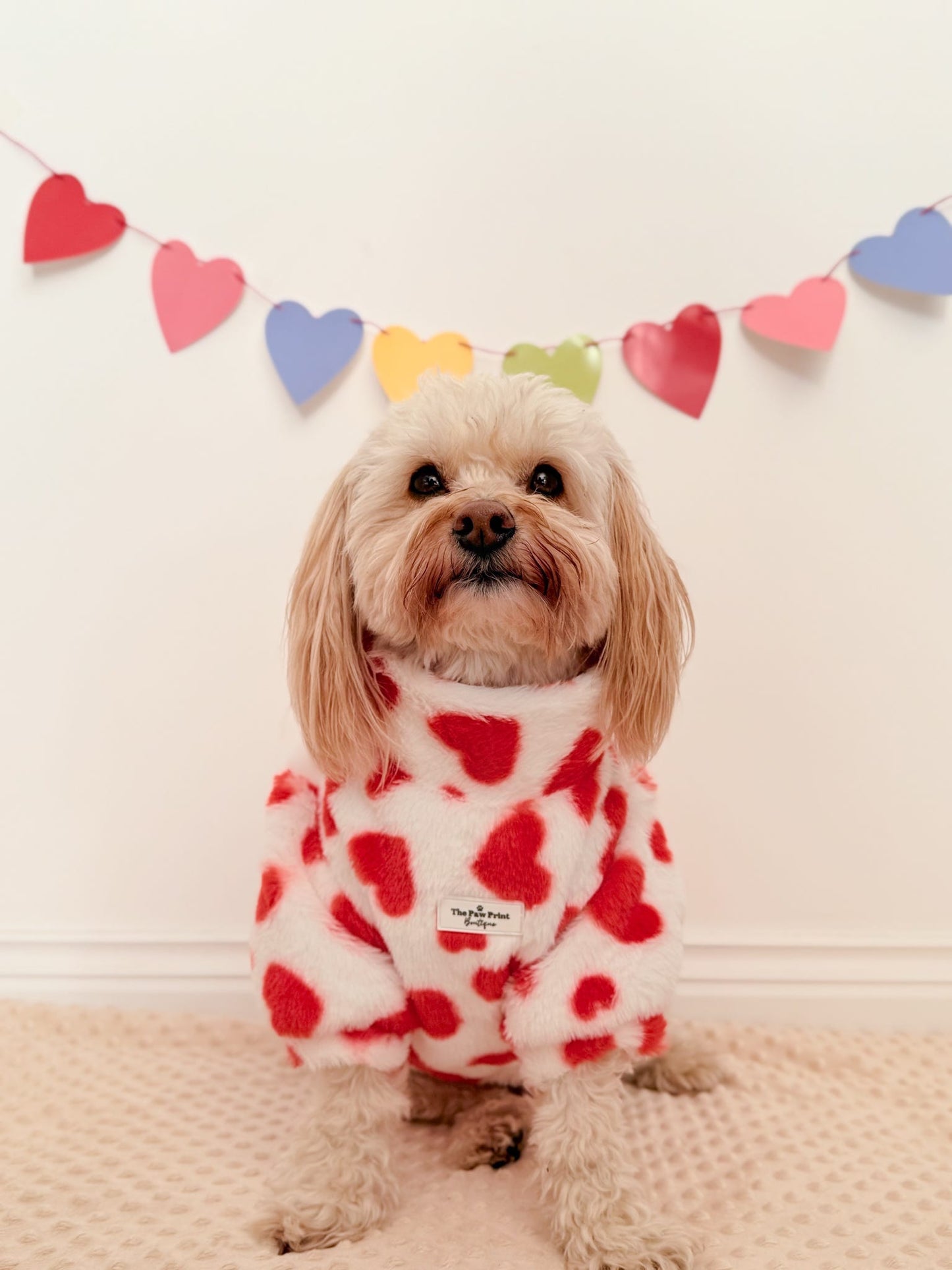 The Love Hearts Fluffy & Fabulous Fleece - Red & White