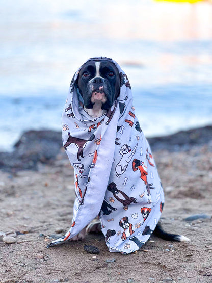 The Boxer Dog Towel - Grey