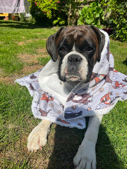 The Boxer Dog Blanket - Grey
