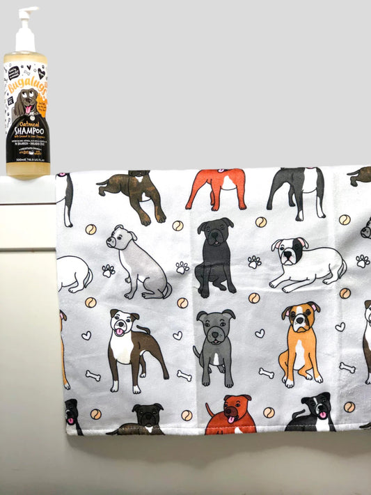The Staffy Dog Towel - Grey