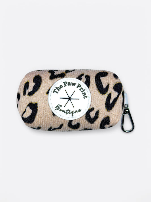 The Luxe Leopard (Beige) Poo Bag Holder