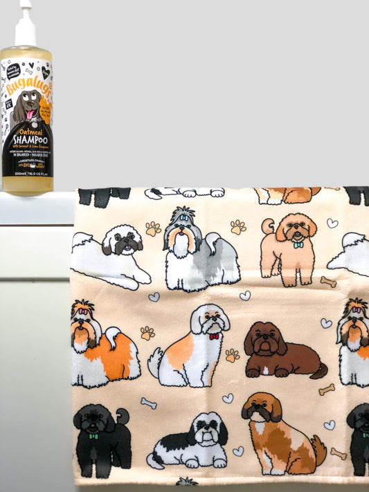 The Shih Tzu Dog Towel - Beige