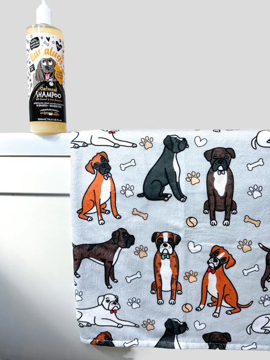 The Boxer Dog Towel - Grey