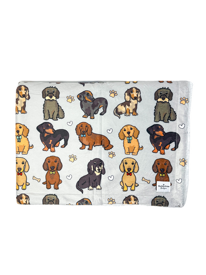 The Dachshund Dog Blanket - Grey