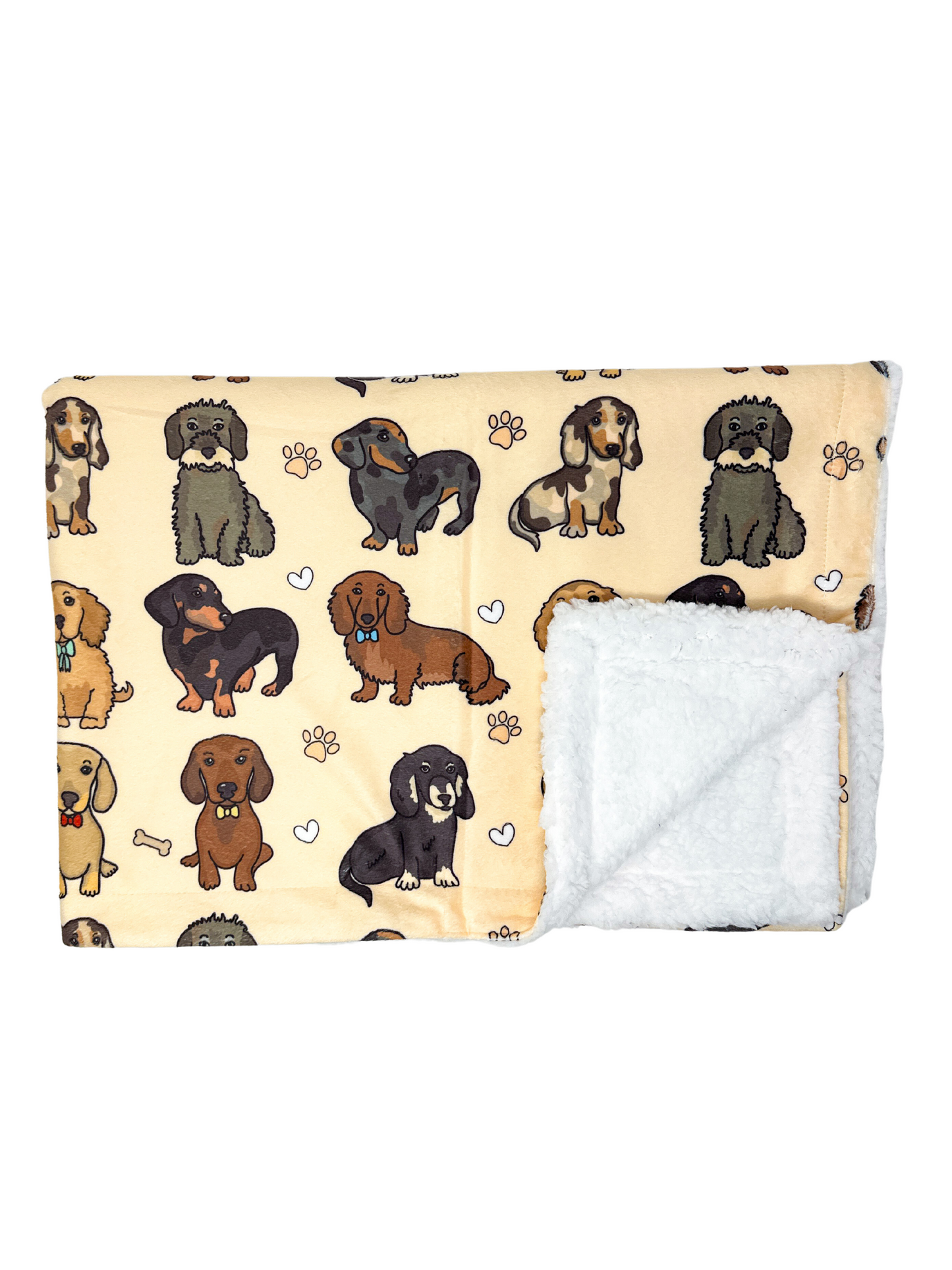 The Dachshund Dog Blanket Beige The Paw Print Boutique