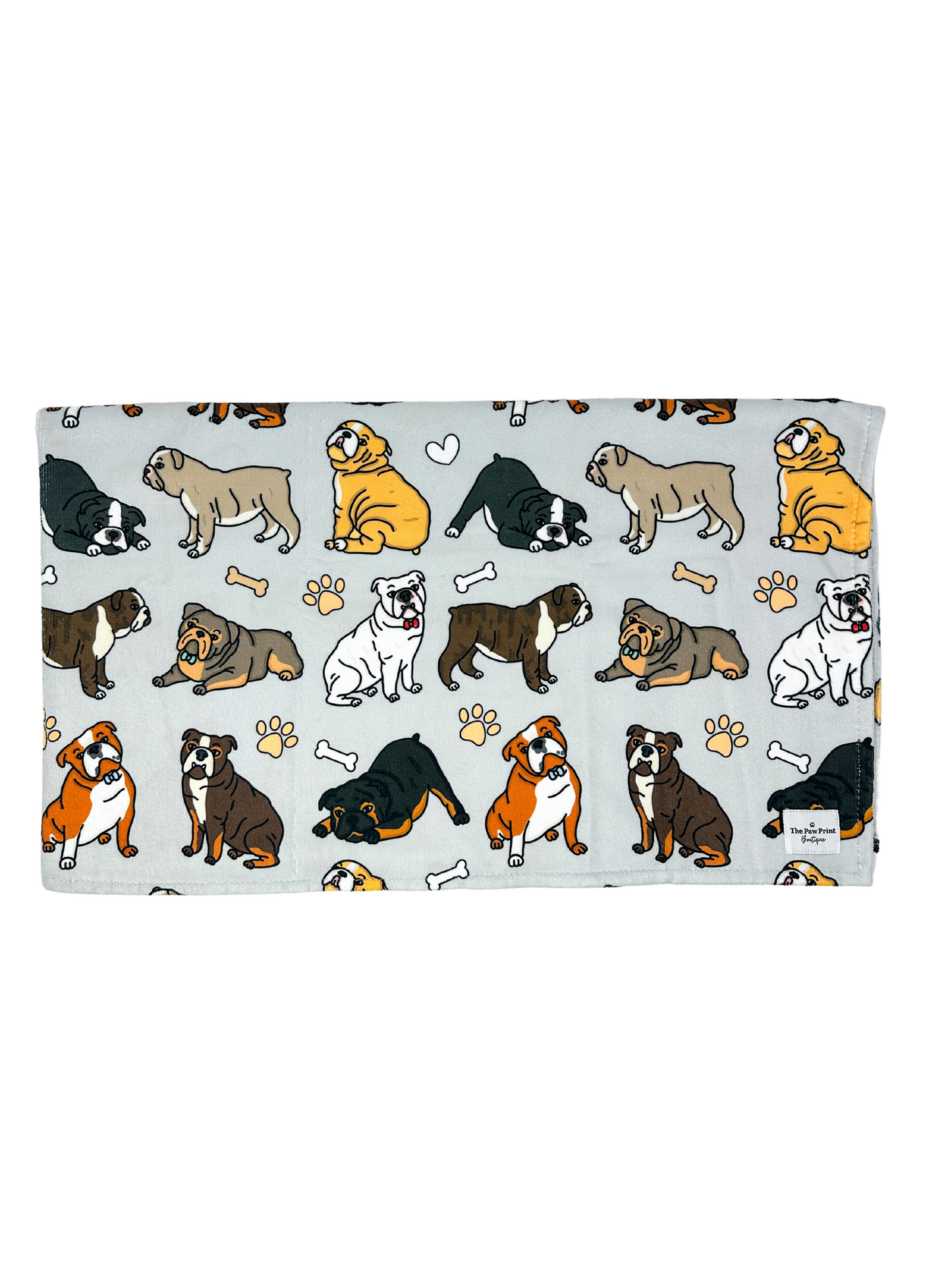 The Bulldog Dog Towel - Grey