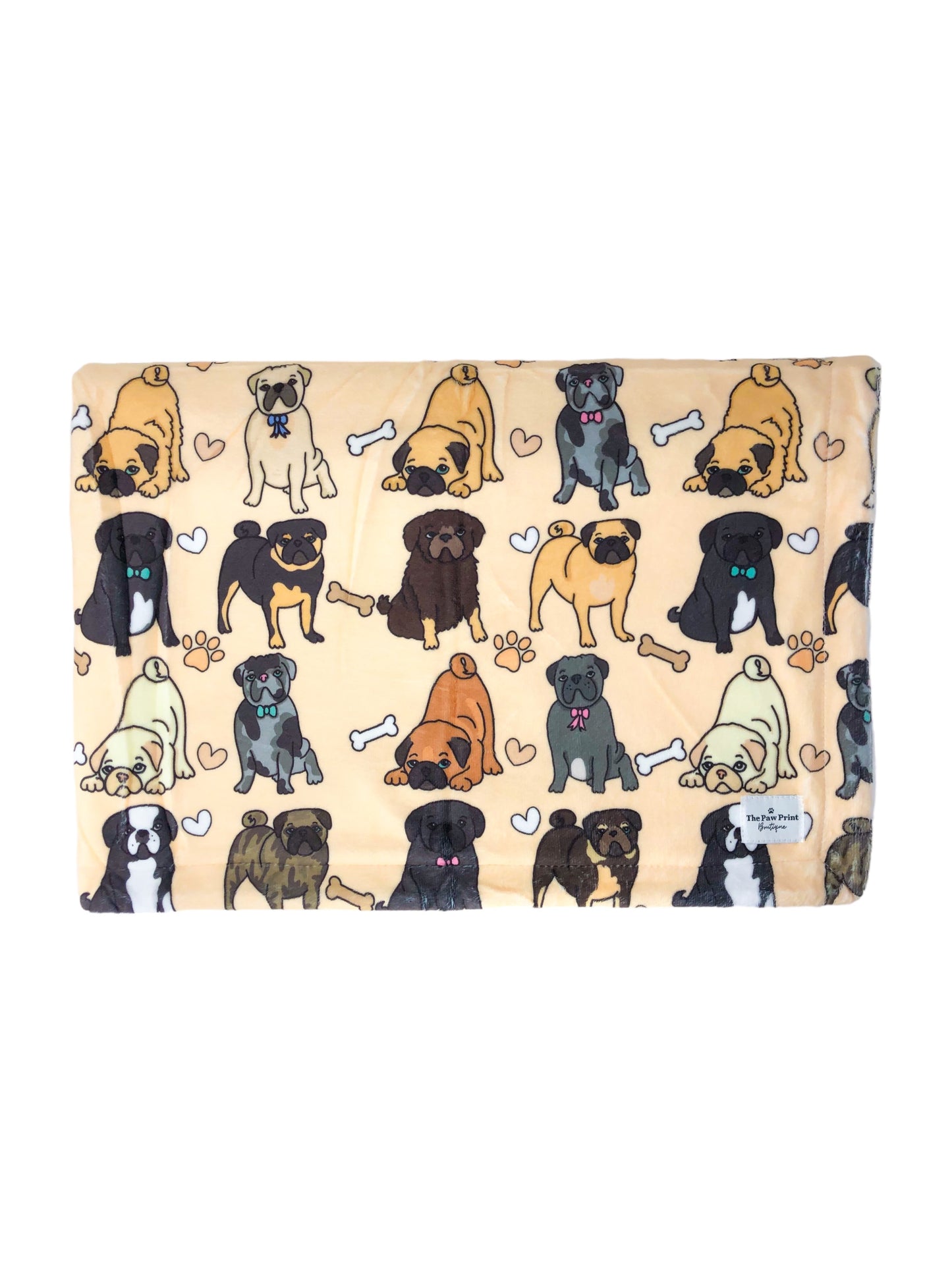 The Pug Dog Blanket - Beige