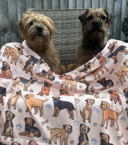 The Border Terrier Dog Blanket - Beige