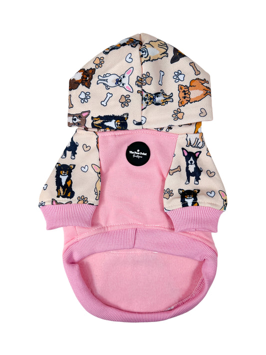 The Chihuahua Dog Hoodie - Baby Pink