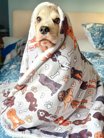 The Spaniel Dog Blanket - Grey