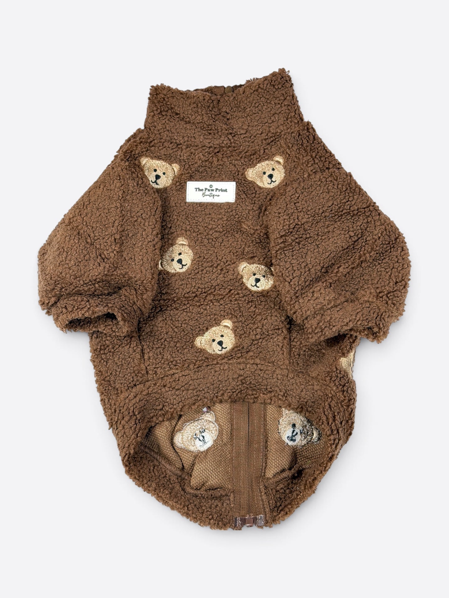 The Embroidered Little Bear Cub Teddy Fleece