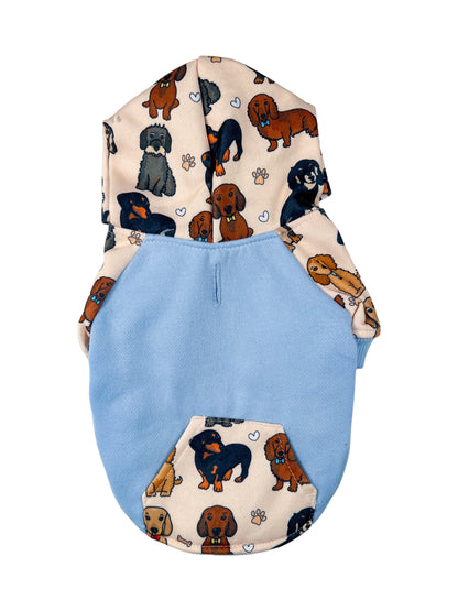 The Dachshund Dog Hoodie - Baby Blue