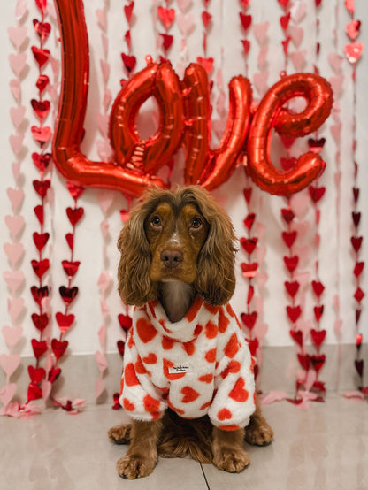 The Love Hearts Fluffy & Fabulous Fleece - Red & White