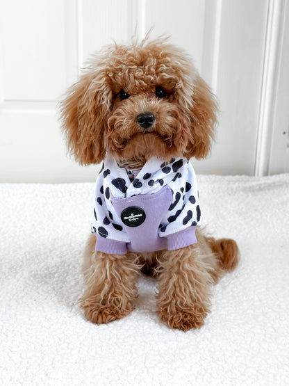 The Spots & Dots Dog Hoodie (Lilac)