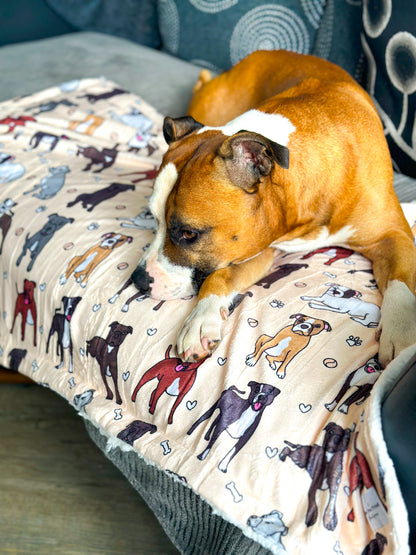 The Staffy Dog Blanket - Beige
