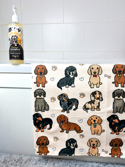 The Dachshund Dog Towel - Beige