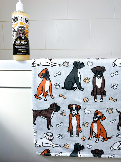 The Boxer Dog Towel - Grey