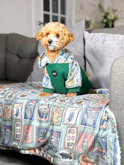 The Santas Stamps Dog Blanket