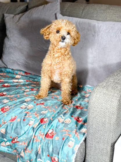 The Sleighing Santa Dog Blanket