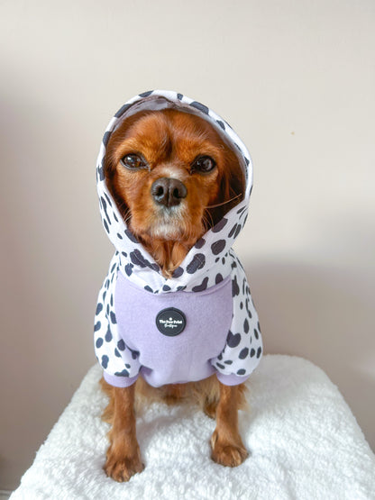 The Spots & Dots Dog Hoodie (Lilac)
