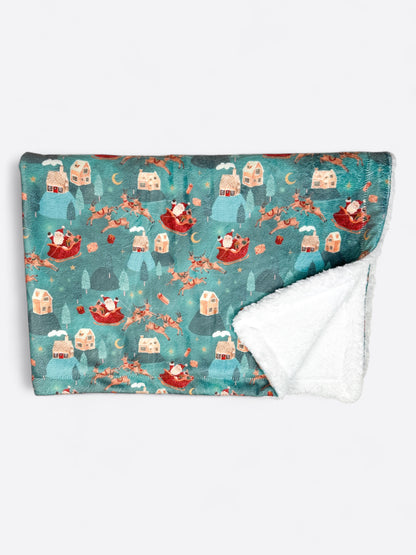 The Sleighing Santa Dog Blanket