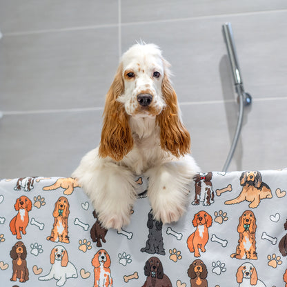 The Spaniel Dog Towel - Grey
