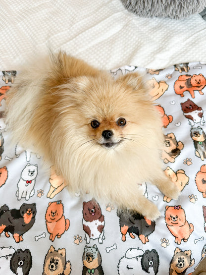 The Pomeranian Dog Towel - Grey