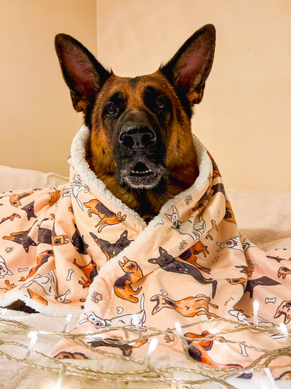 The German Shepherd Dog Blanket - Beige